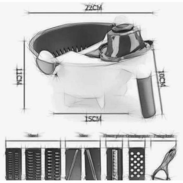 Parutan Desain Drain Wet Basket Pengiris Sayuran Dan Buahan Serbaguna Mudah Digunakan Pemotong Trend