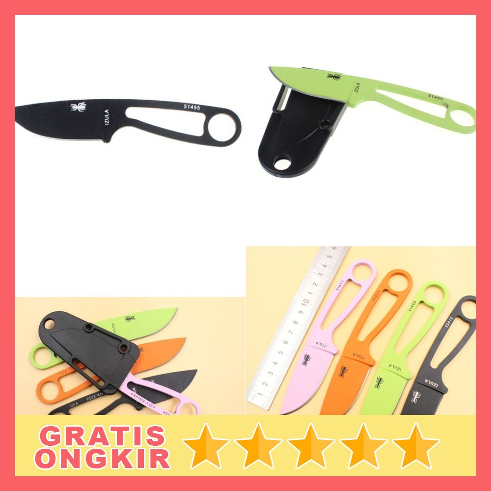 ESSE IZULA Pisau Perlindungan Diri Self Defense Knife Survival Tool - AT01 - Black