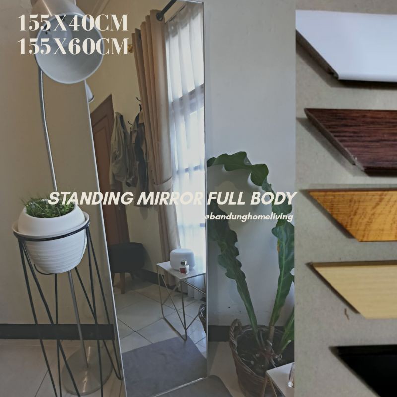 PROMO STANDING MIRROR FULL BODY 155x60cm FRAMELESS BANDUNG CERMIN AESTHETIC