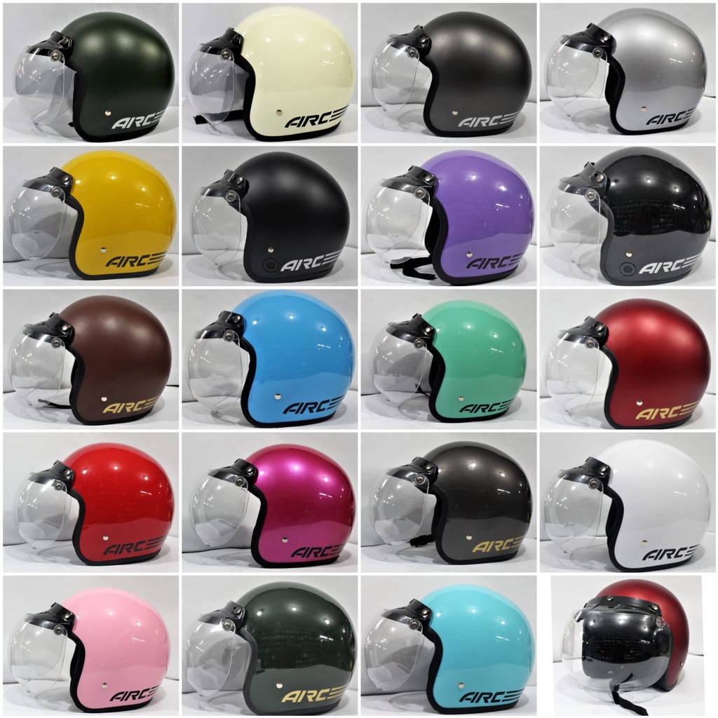 Helm Bogo ARC Polos KACA CEMBUNG BENING/CLEAR Dewasa Pria Dan Wanita