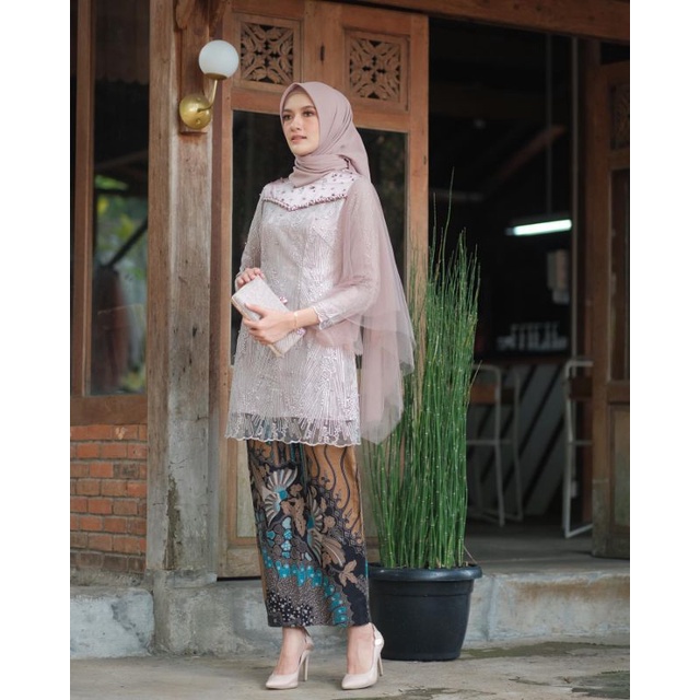 Kebaya batik couple veka brown Bonus hijab Kebaya couple lamaran