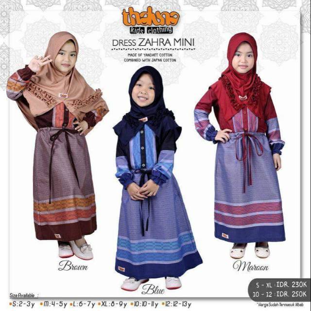 DRESS ZAHRA MINI/THALUNA KIDS/GAMIS ANAK