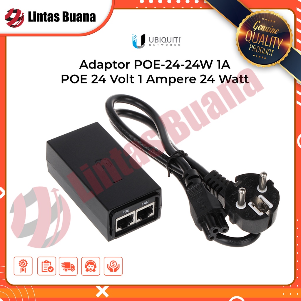 UBIQUITI Adaptor Intergrated POE 24 Volt 1 Amp 24 Watt  POE-24-24W / POE 24V 1A POE Adaptor