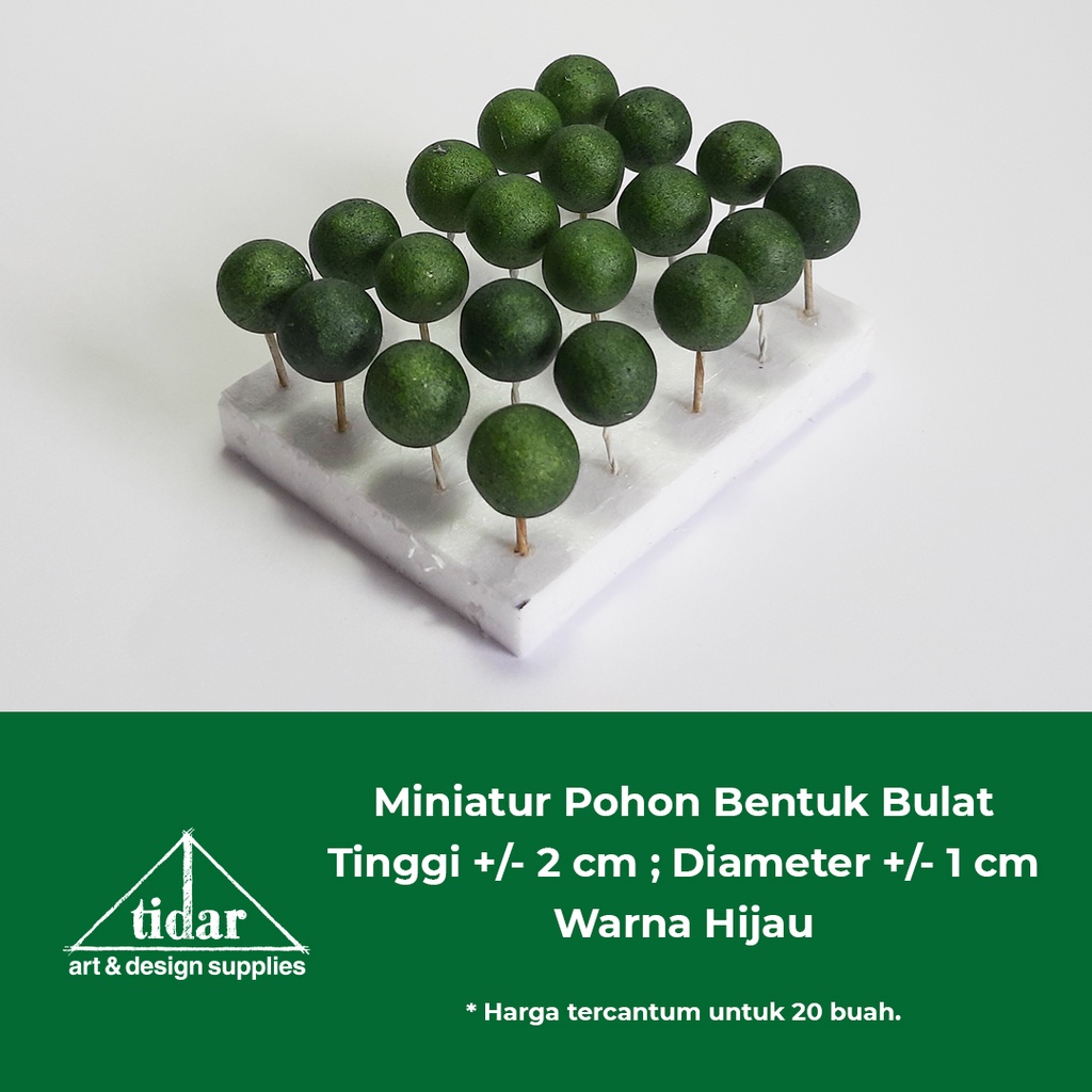 

[MR] Miniatur Maket Pohon Bulat Tinggi 2 CM - Tanaman Hijau