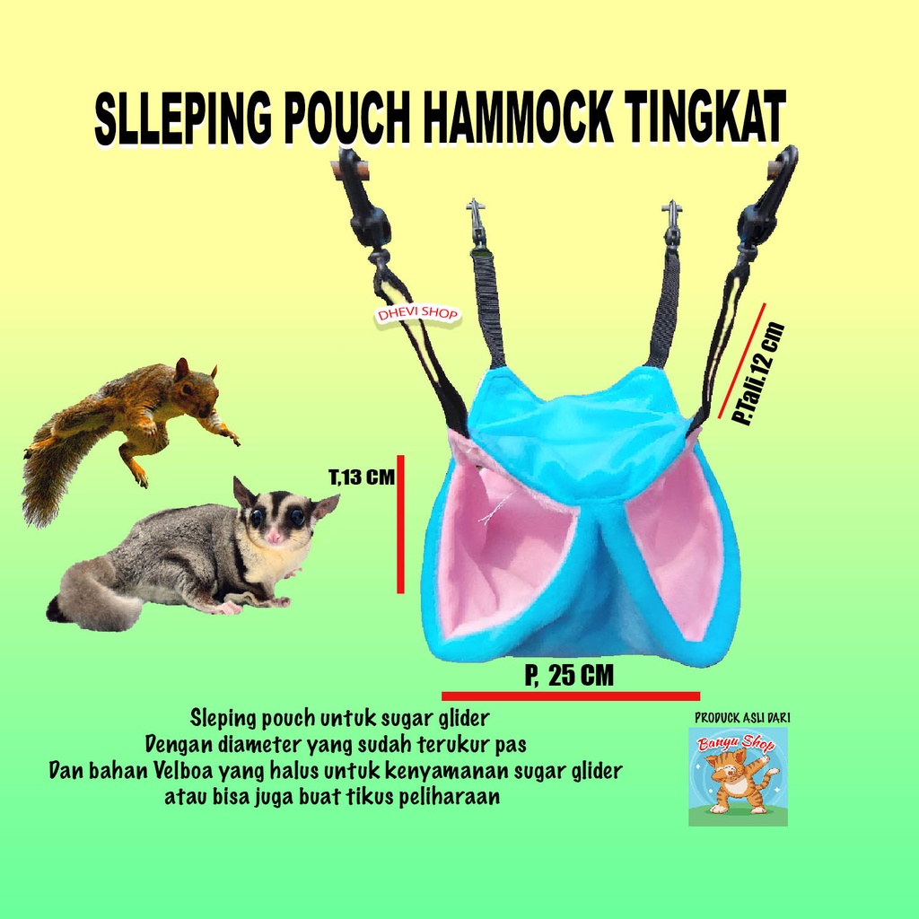 TEMPAT TIDUR SUGAR GLIDER-SLEEPING POUCH SUGAR GLIDER-WARNA