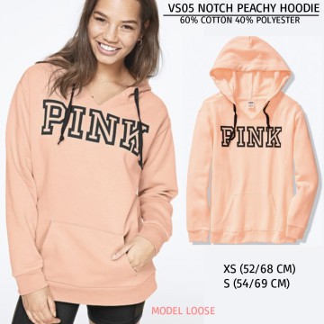 Sweater Hoodie Wanita Terry Pullover Casual (VS05 NOTCH HOODIE)-7