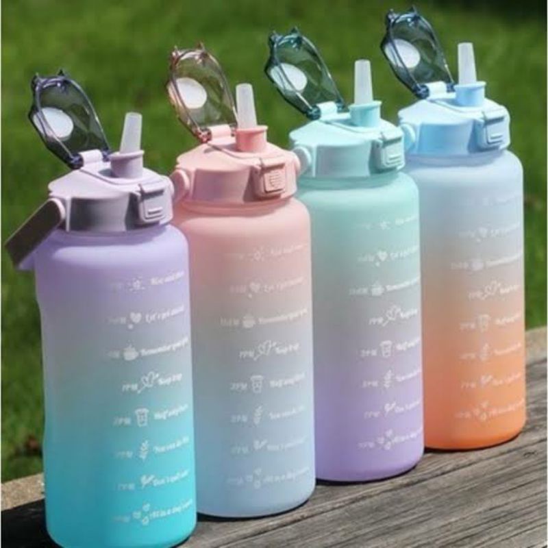 BOTOL MINUM RAINBOW JUMBO 2 LITER MOTIVASI WARNA GRADASI FOOD GRADE TRITAN