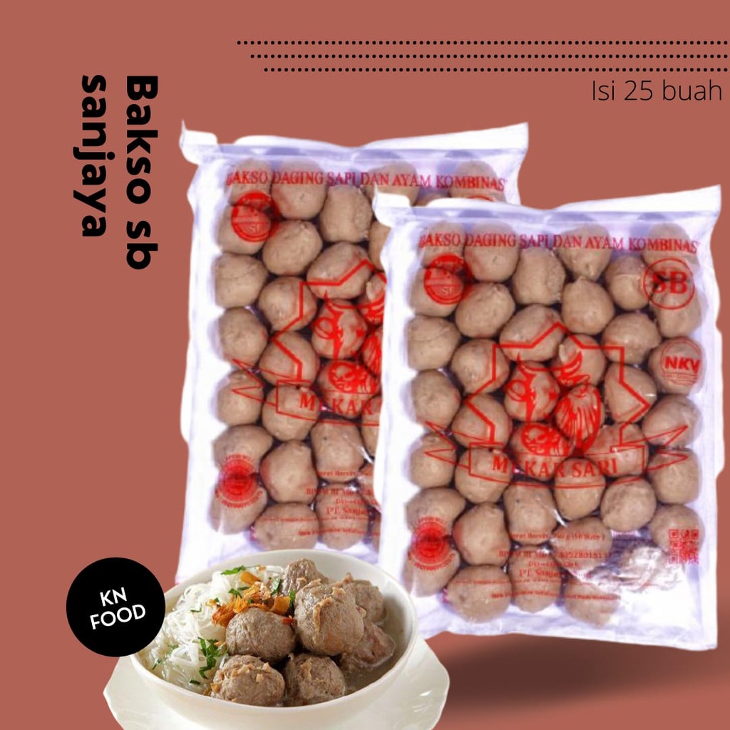 

Bakso SB Mekar Sari isi 25 bakso daging sapi.