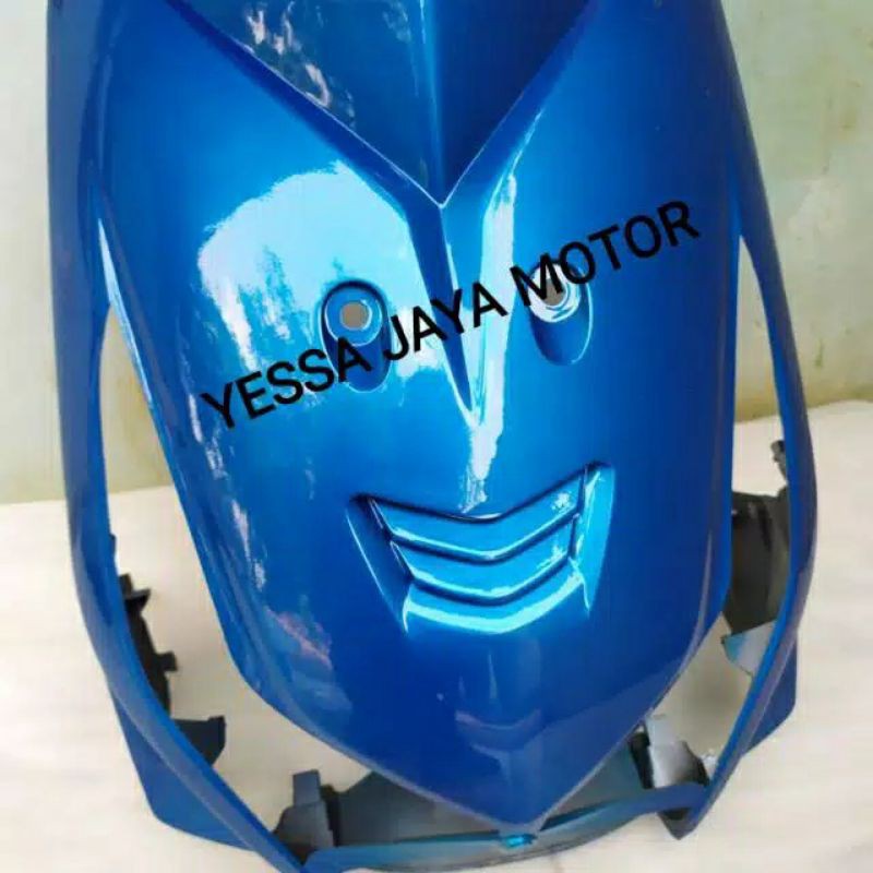 Tameng depan beat karbu biru