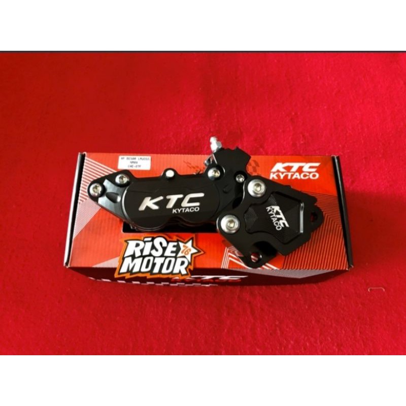 Kaliper KTC Kytaco Nmax Depan embos 4 Piston Hitam