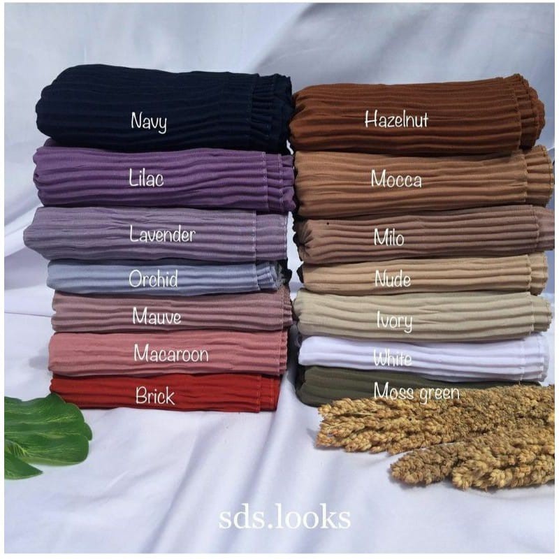 PASHMINA PLISKET DIAMOND CREPE  / PASHMINA SHAWL PLISKET / PLEATED SHAWL TERMURAH