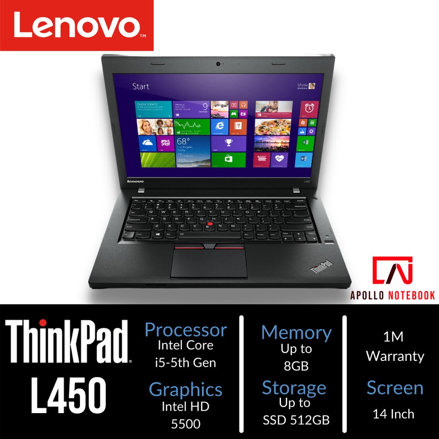 Laptop Lenovo Thinkpad L450 Intel Core i5 - Second Murah Bergaransi