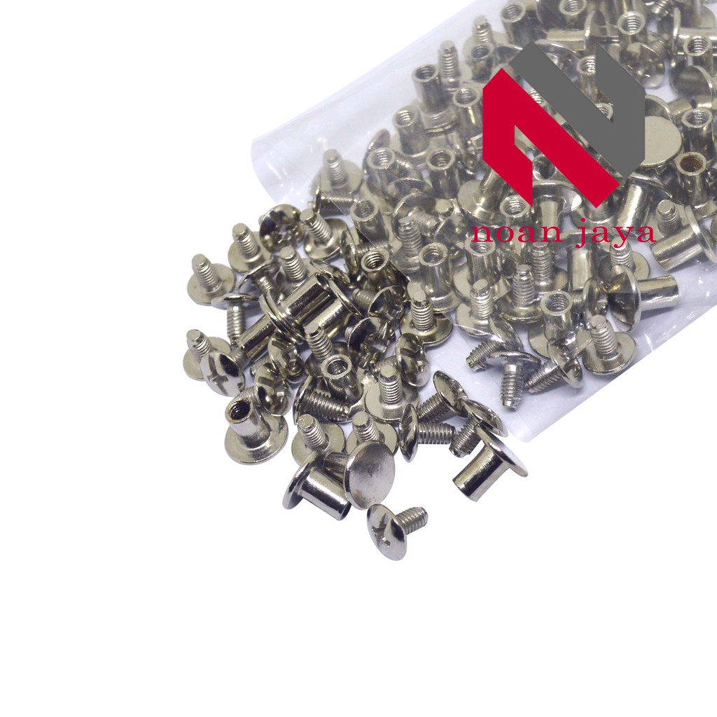 KANCING BAUT SABUK UKURAN 8 MM WARNA NIKEL BAUT 8 NK