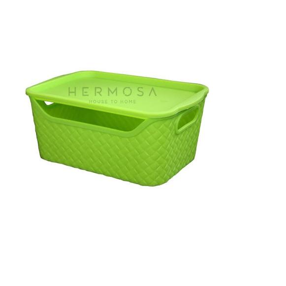 keranjang plastik kecil + tutup multipurpose basket merk Lucky Bird - Random ➱