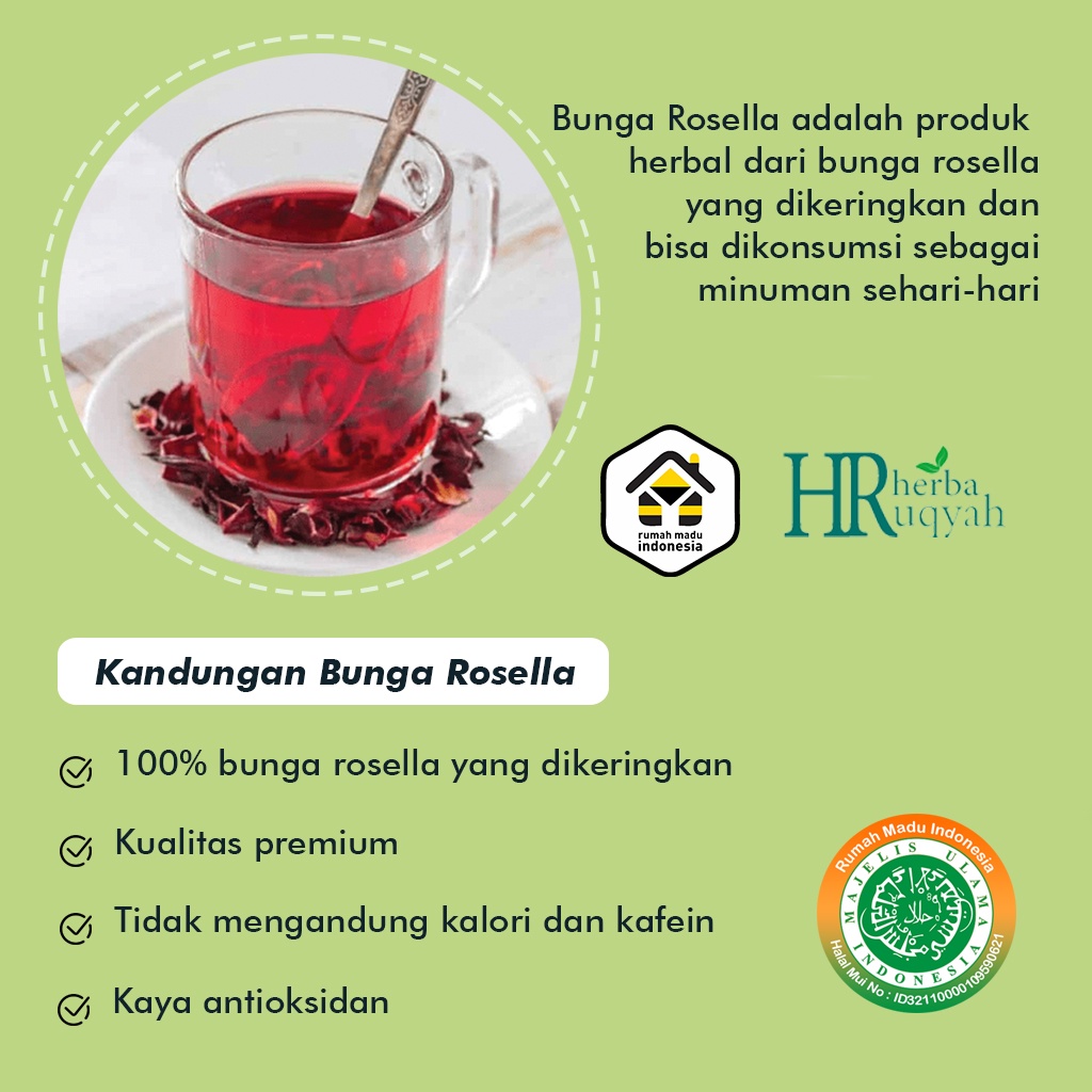 Teh Seduh Bunga Rosella Merah Kering Rosela Merah 100 gram