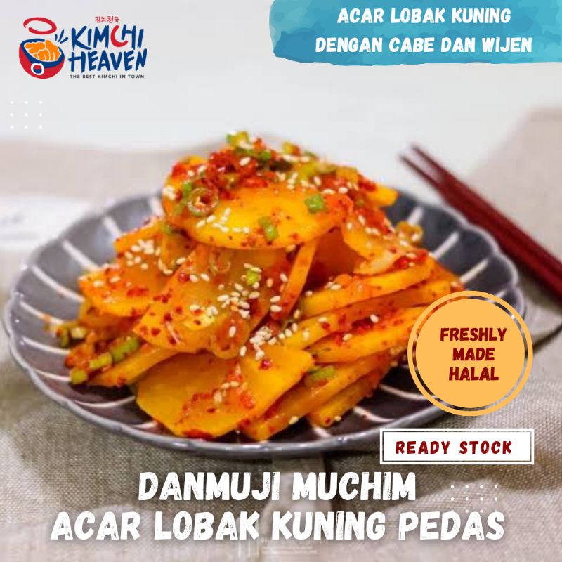 

Danmuji Muchim 1kg (acar lobak kuning Korea dengan cabe dan wijen) Halal