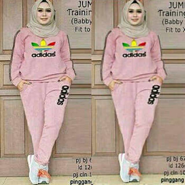 Setelan jumbo training, setelan jumbo adidas, setelan training olahraga wanita murah