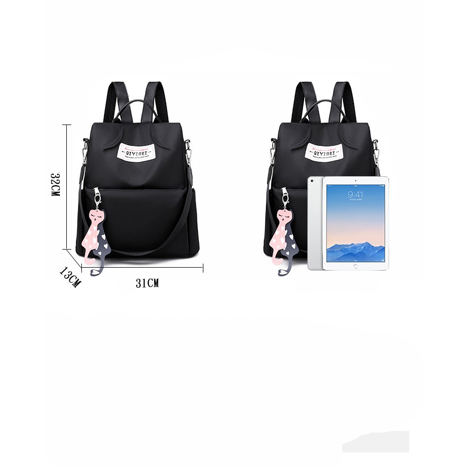 Tas Ransel Wanita Korean Fashion Bahan Oxford 2 in 1 Bisa Diselempang TANPA GANTUNGAN