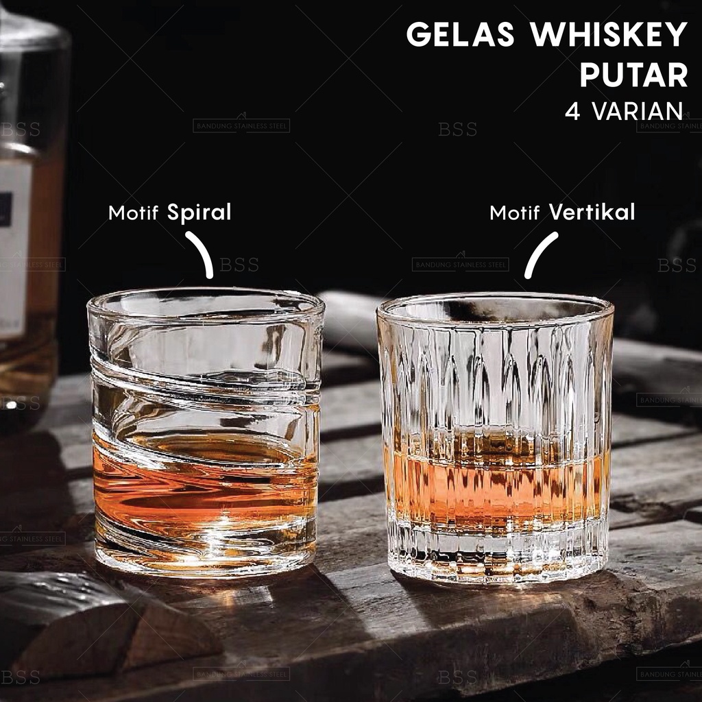 Gelas Whiskey Putar 270ml Kaca Kristal Unik Tebal Spinning Glass Gangsing Spin Nordic Perancis