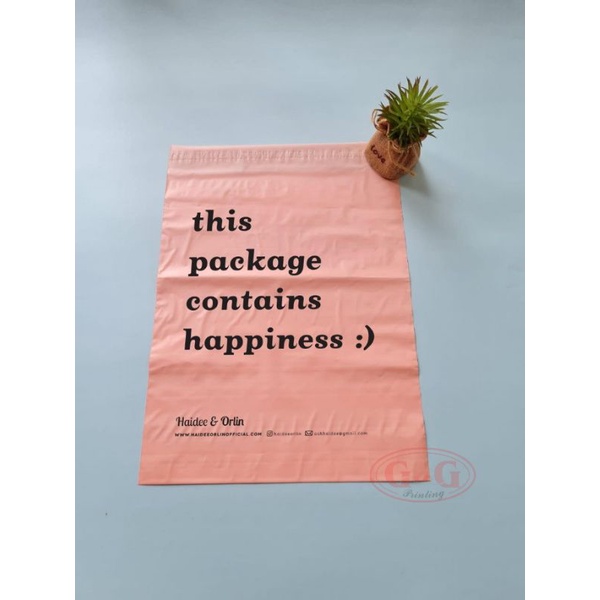 

1000pcs - Plastik Polymailer 32x40 Pink Custom Print, Packaging Plastik Packing Amplop Online Shop