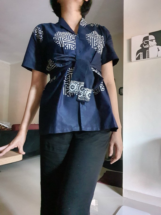 Nigaya Batik -kanna Top | Blus Batik Wanita | Batik Wanita Lengan Pendek | Atasan Batik Wanita Kerja