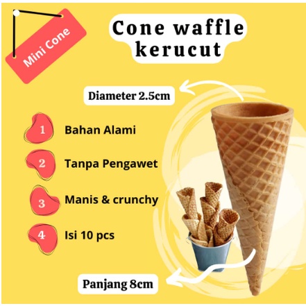 Waffle cone es krim mini - isi 10 pcs