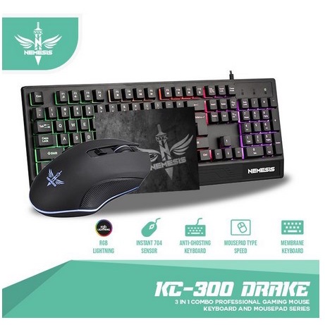 ITSTORE Keyboard Gaming NYK KC300 DRAKE Anti Ghosting / Keyboard + Mouse + Mousepad