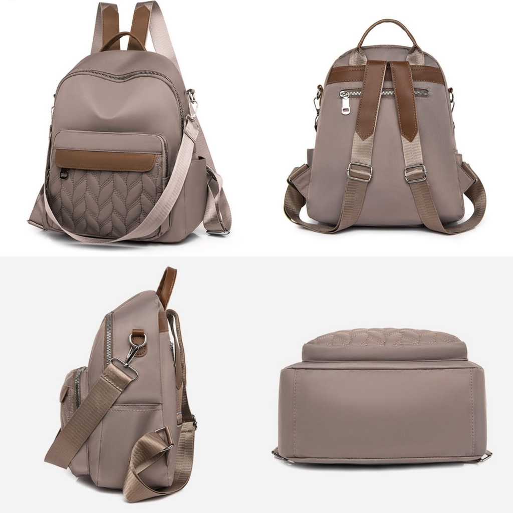 TAS RANSEL WANITA ANTI AIR IMPORT GENDONG PUNGGUNG KHAKI CECILE TA605B7 KOREA BACKPACK CEWEK SEKOLAH KULIAH KERJA PREMIUM REMAJA KEKINIAN MURAH BATAM FASHION BRANDED