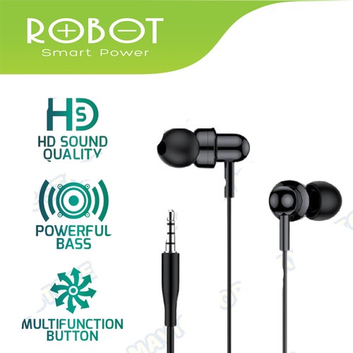 Earphone Robot RE20 Wired Headset Bass Android Original
