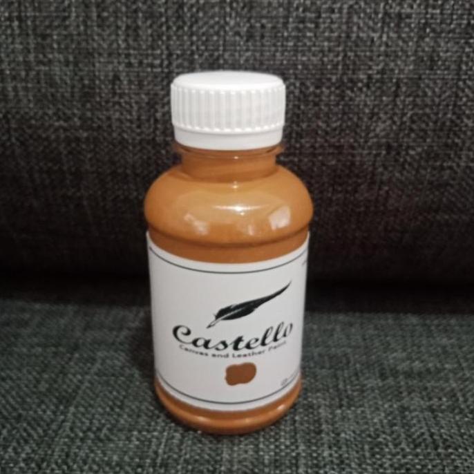 Cat Castello Tan Kulit Kanvas Sepatu Tas