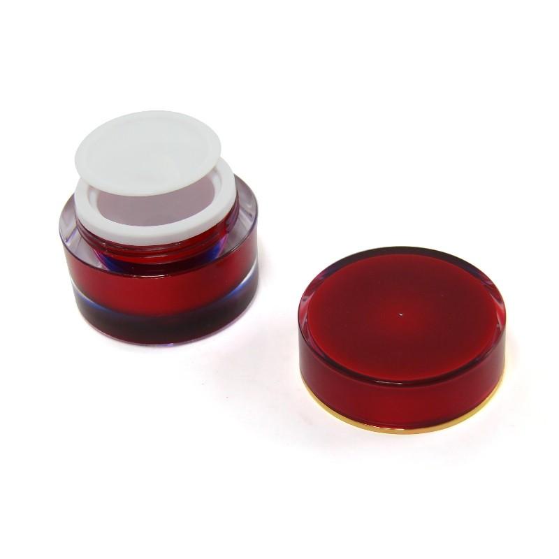 POT 10 GRAM MAROON WITH INNER LID BAHAN AKRILIK / POT KOSMETIK MAROON 10 GRAM / POT MAKE UP PREMIUM - TEKNO KITA