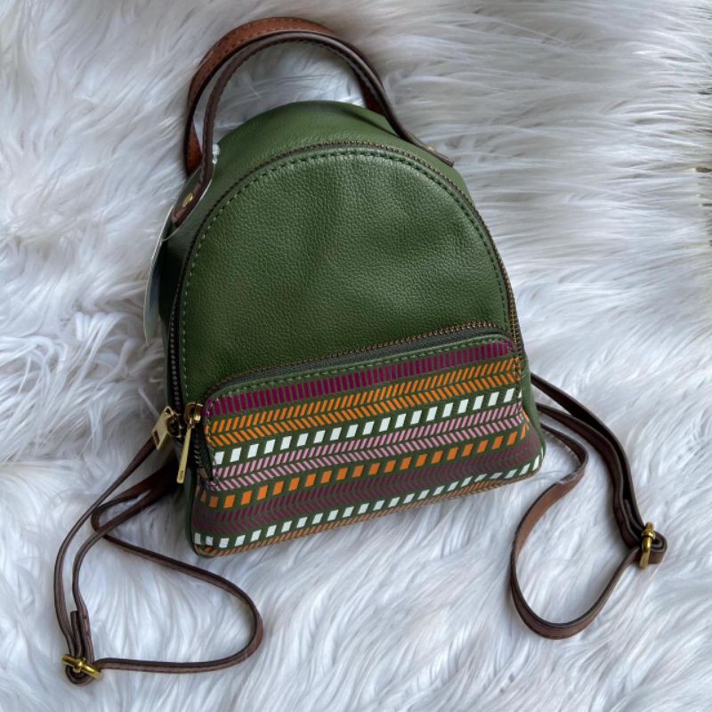 F*SS*L felicity mini backpack green multi stripe