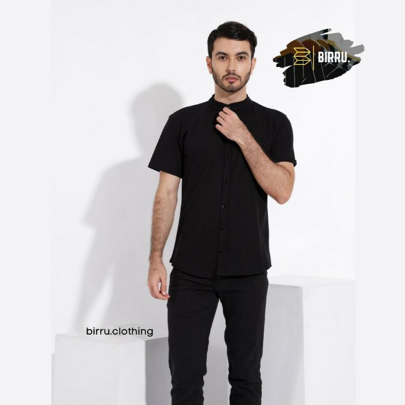 Kemeja Zora/Kemeja kerah koko/Kemeja polos pria/Kemeja polos cowok/Kemeja lengan pendek/kemeja pria