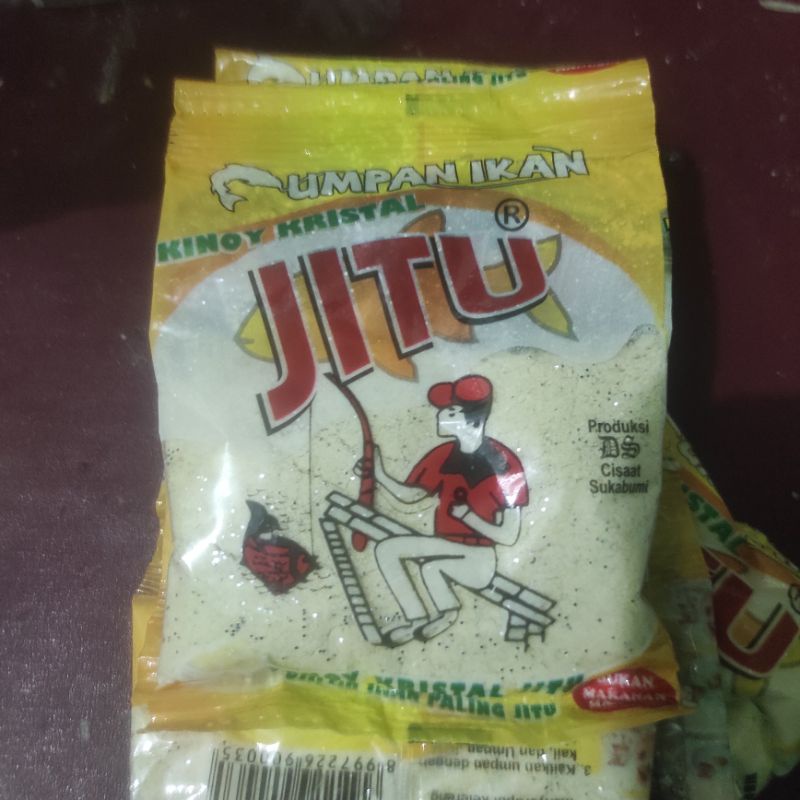 jitu kinoy kristal umpan mancing pengeras umpan pancing ikan mas produk Cisaat sukabumi
