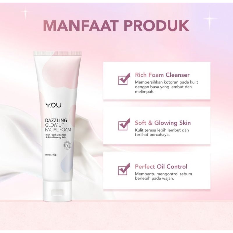 YOU Dazzling Glow Up Facial Foam [Membersihkan hingga permukaan terdalam]