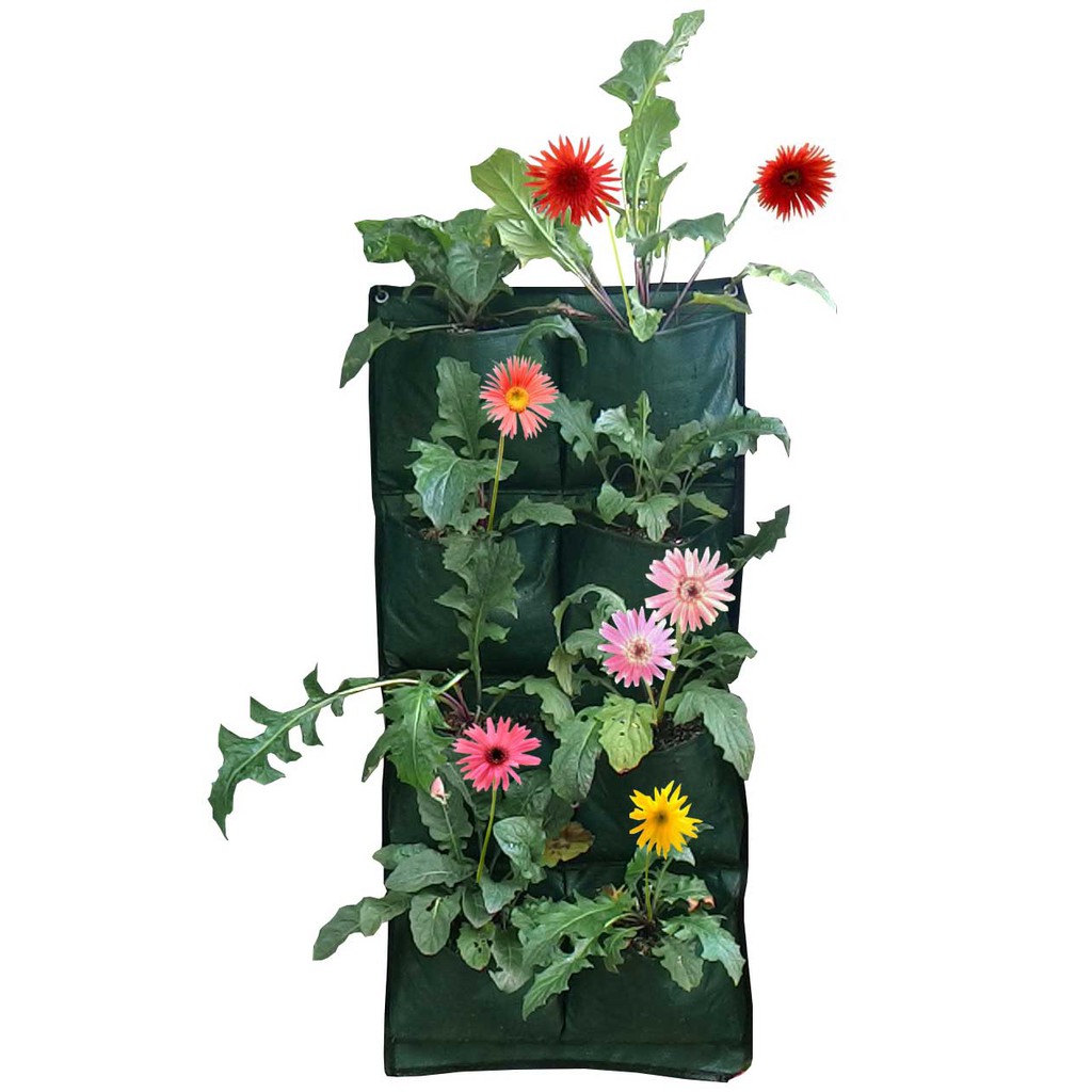 Wall Planter Easy Grow 8 Kantong - Hijau