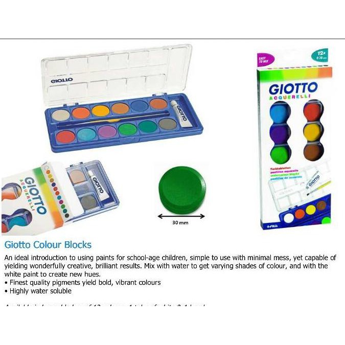 

Laris Manis Cat Air Padat GIOTTO free kuas / WATER COLOUR CAKE Harga Promo