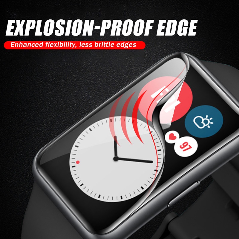 1 Pc Pelindung Layar Tempered Glass 9D Curved Untuk Smartwatch Huawei