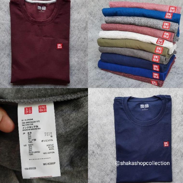 [KODE BARANG YY2785] (Unisex) Kaos UNIQLO logo bordir /UNIQLO men O neck / t-shirt UNIQLO long Sleev
