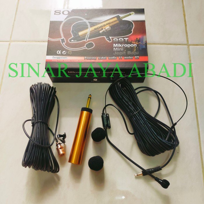 MIKROPON IMAM MICROPHONE MIC JEPIT BANDO SONY 99T panjang kabel 11 m x2