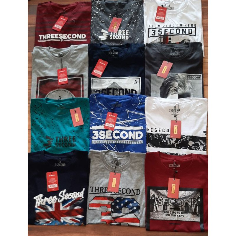 #3SECOND KAOS BRANDED ORIGINAL KAOS PRIA DEWASA