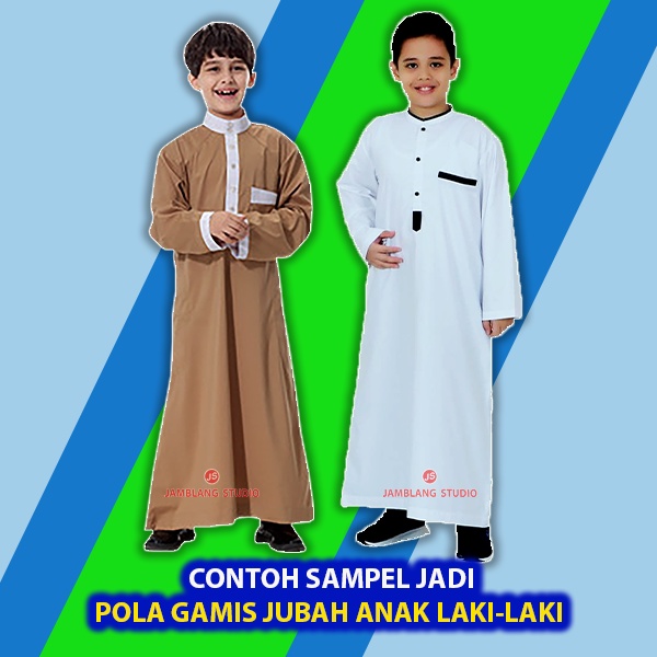 Pola Instan Gamis Jubah  Anak Laki-Laki [Pola Baju Jamblang Studio]-4