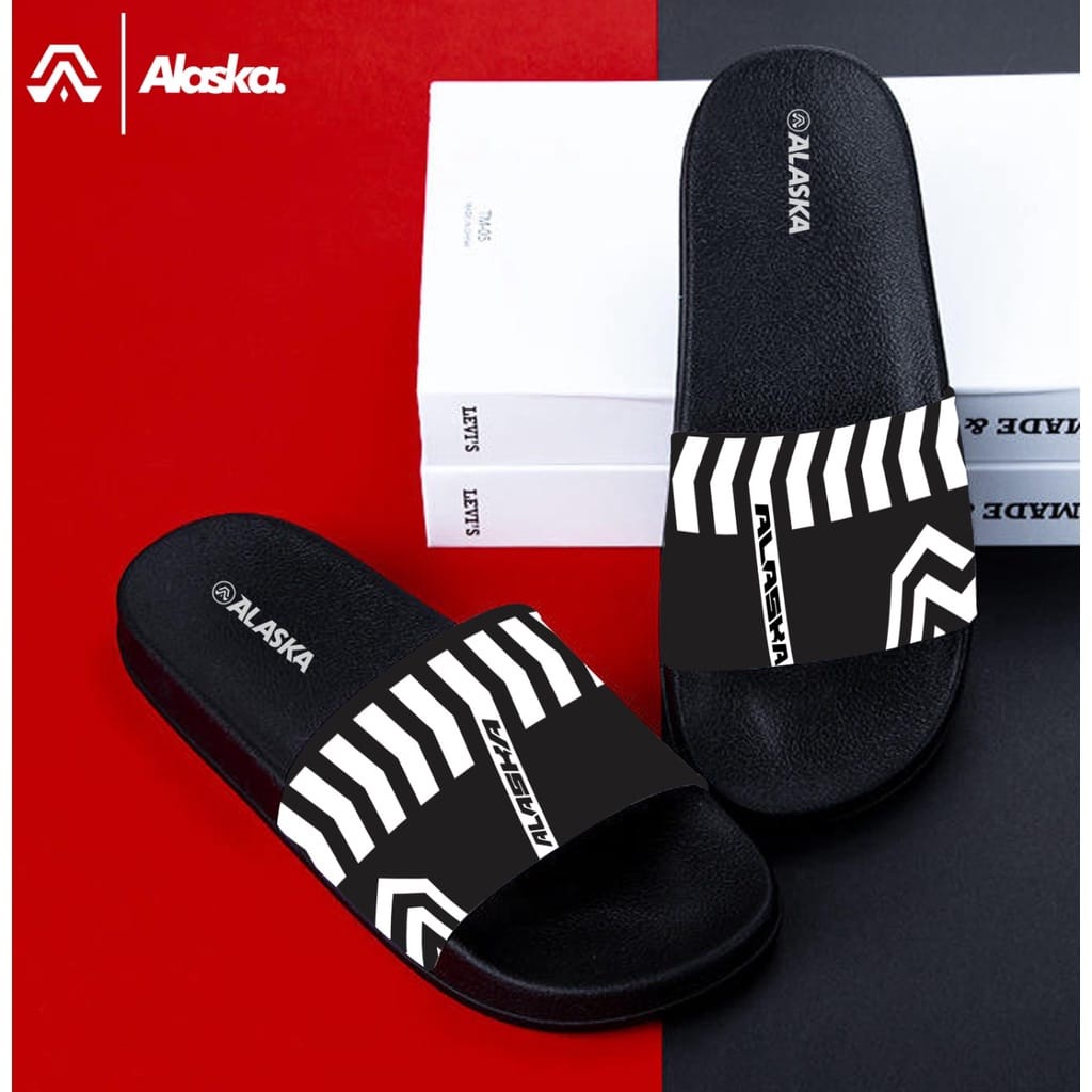 Sandal Slide Pria Dewasa Kekinian Step White Style Terbaru