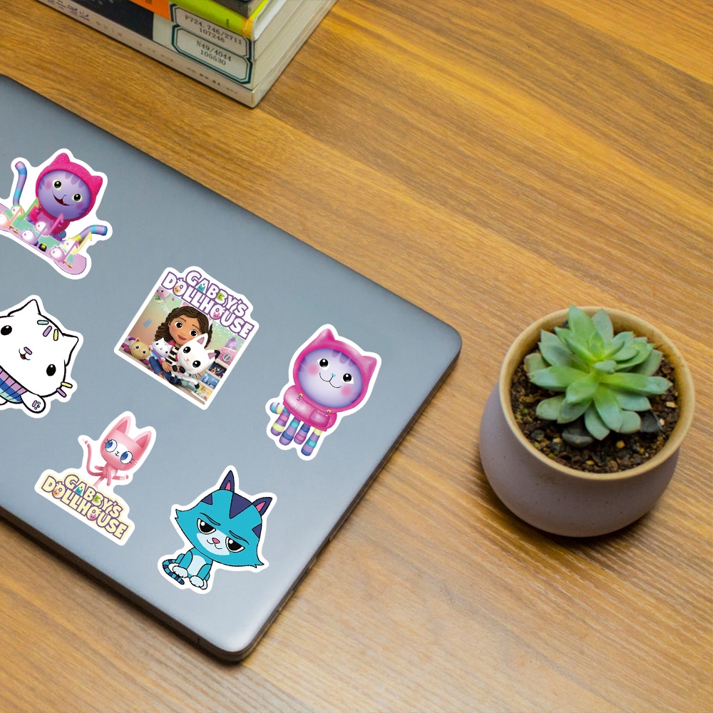 50pcs Stiker Motif Kartun Gabby 's Untuk Dekorasi Komputer / Gelas Air