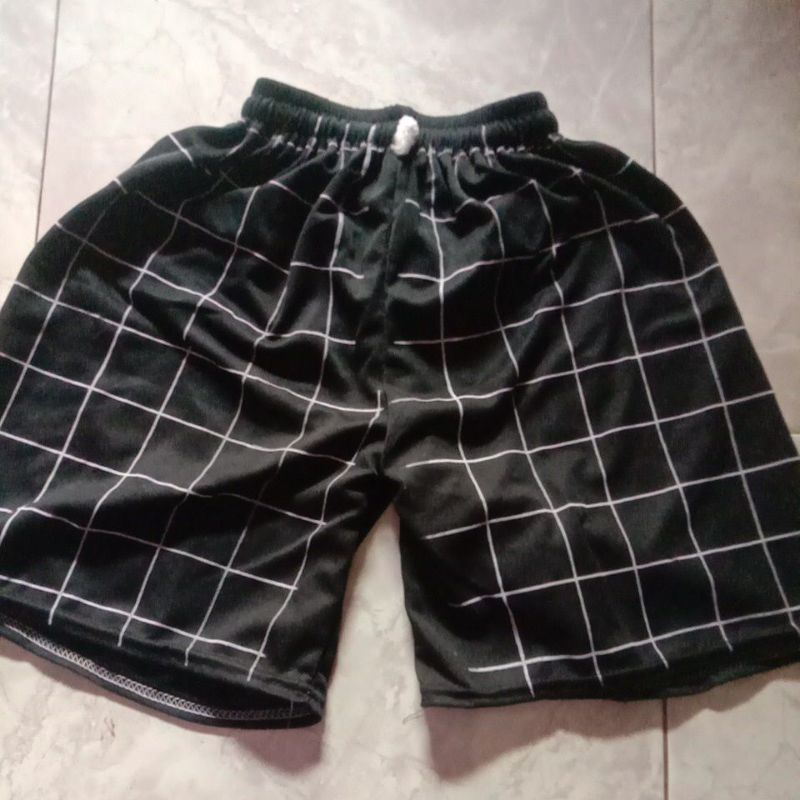 Tartan celana pendek pria dewasa-Boxer putih