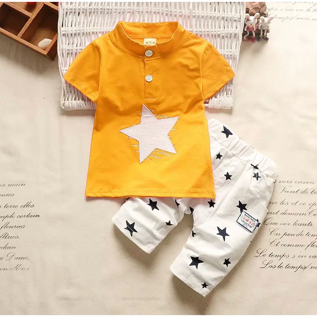 PROMO-SETELAN BAJU ANAK LAKI LAKI PEREMPUAN 1-5 TAHUN SETELAN ANAK LAKI LAKI PEREMPUAN BAJU ANAK LAKI LAKI PEREMPUAN PAKAIAN ANAK LAKI LAKI PEREMPUAN SETELAN KAOS CELANA PENDEK ANAK TERBARU SETELAN BINTANG KIDS BAJU ANAK KEKINIAN BAJU ANAK TRENDY