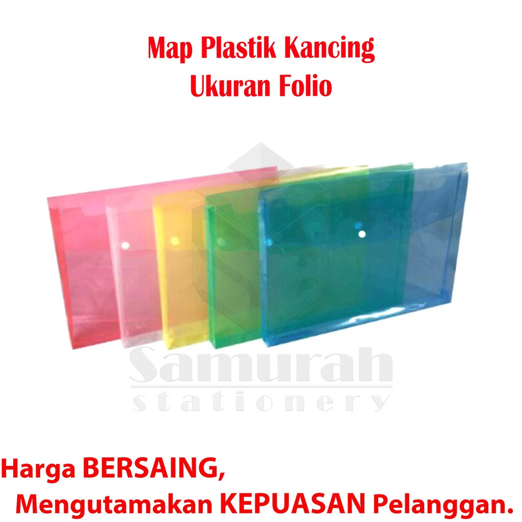 

Map Plastik Kancing Folio Punggung Per Lusin / Map Plastik Tali ukuran F4 Transparant Clear isi 12