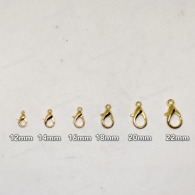 [20 PCS] Kokot Udang / Kait Kalung Emas Gold (12, 14, 16, 18, 20, 22 mm)