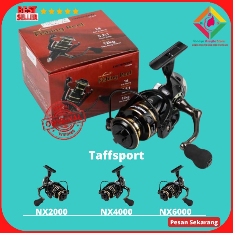 Model Lengkap Reel Pancing Taffsport Gold Sharking NX2000 NX4000 NX6000 Original Spinning Reel Ball Bearing 12 KG Max Drag 5.2:1