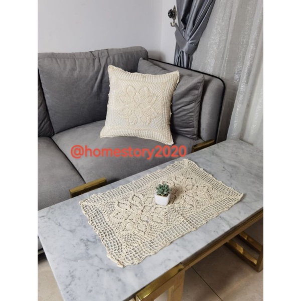 sarung bantal kursi sarung bantal sofa rajut renda ukuran 40cmx40cm premium